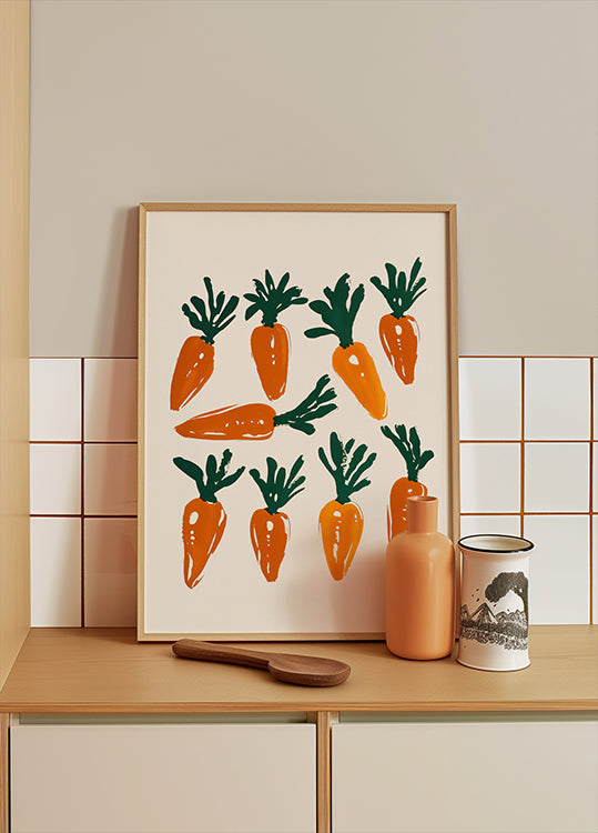 Colorful Carrot Illustration Poster