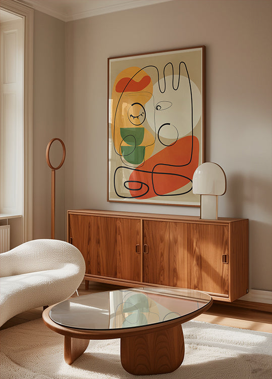 Very Abstract Colorful Portrait Poster