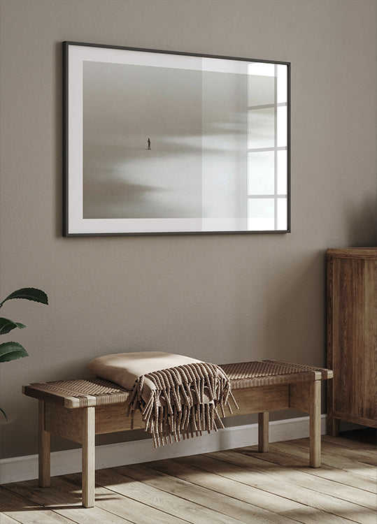 Lonely Man Walking the Beach Poster