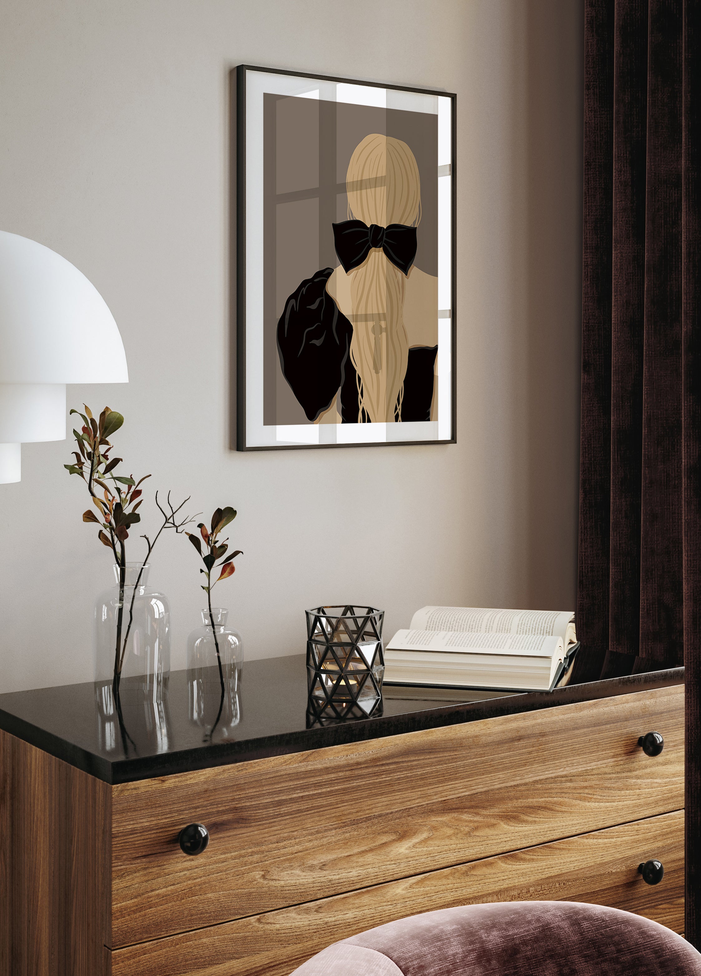 Woman with Black Bow Poster