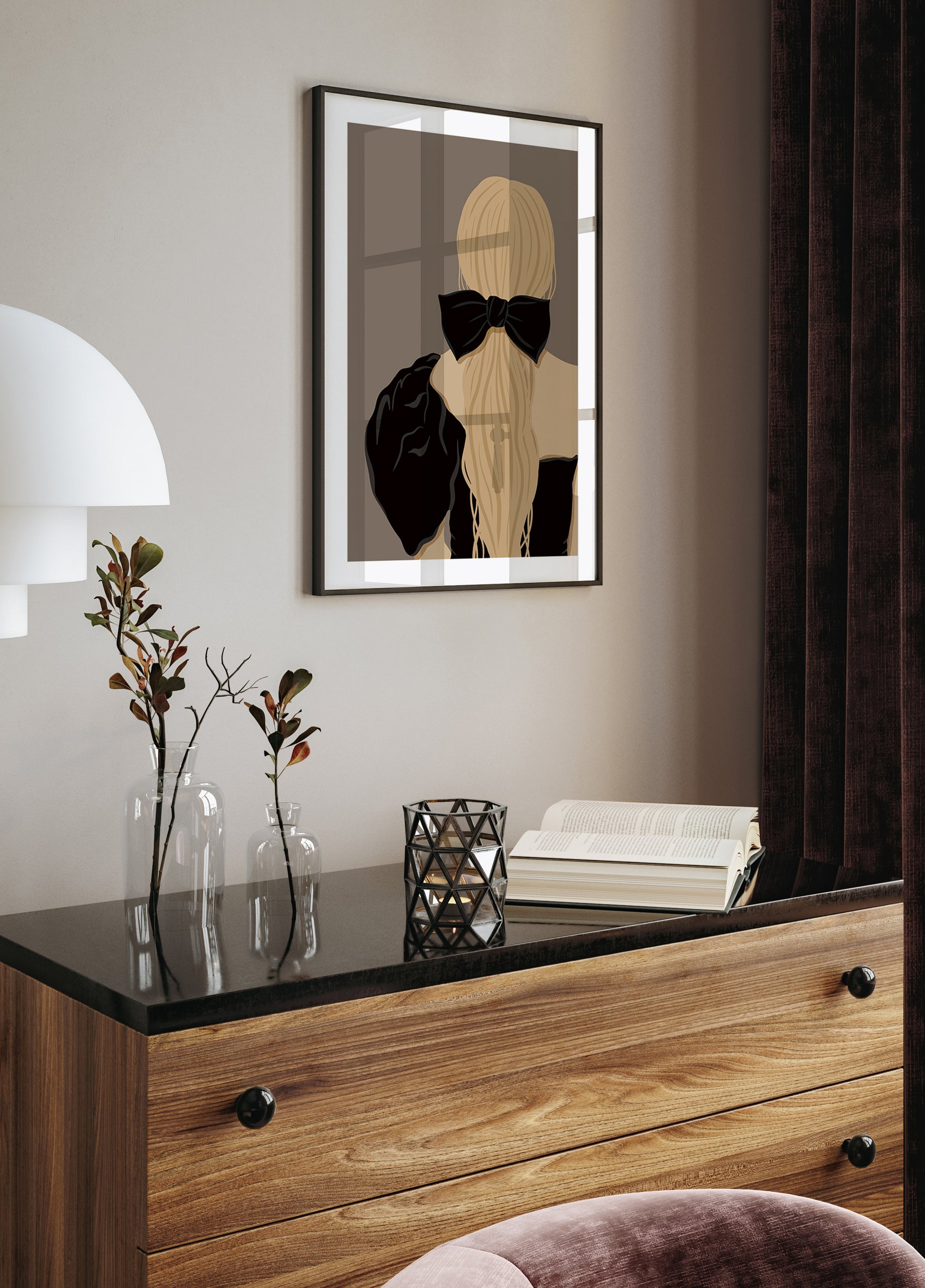 Woman with Black Bow Poster