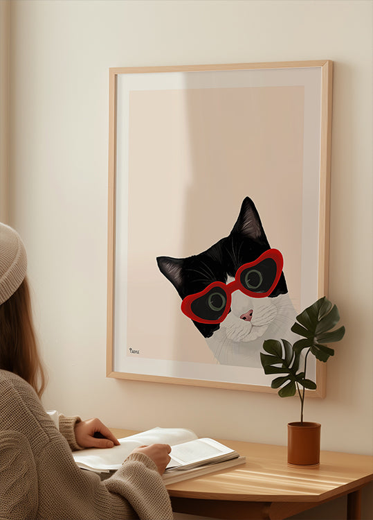 Vintage Cheeky Cat Poster