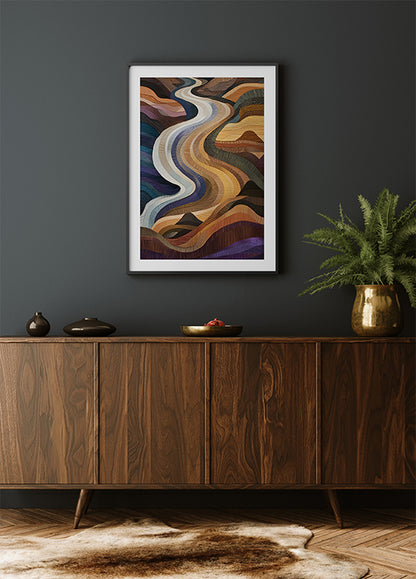 Flowing Abstract Fabric Design Poster