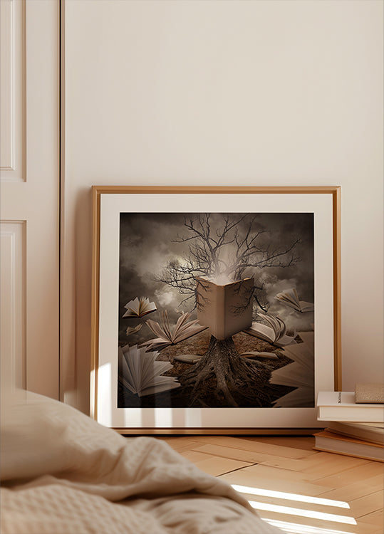Old Tree Reading Story Book Poster