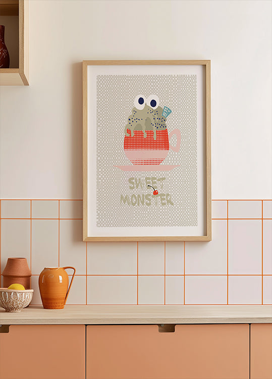 Sweet monster cupcake red Poster
