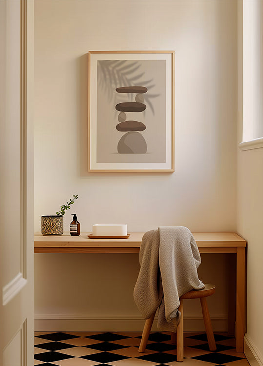 Harmony 2, Zen Balancing Stones and Shadow Poster