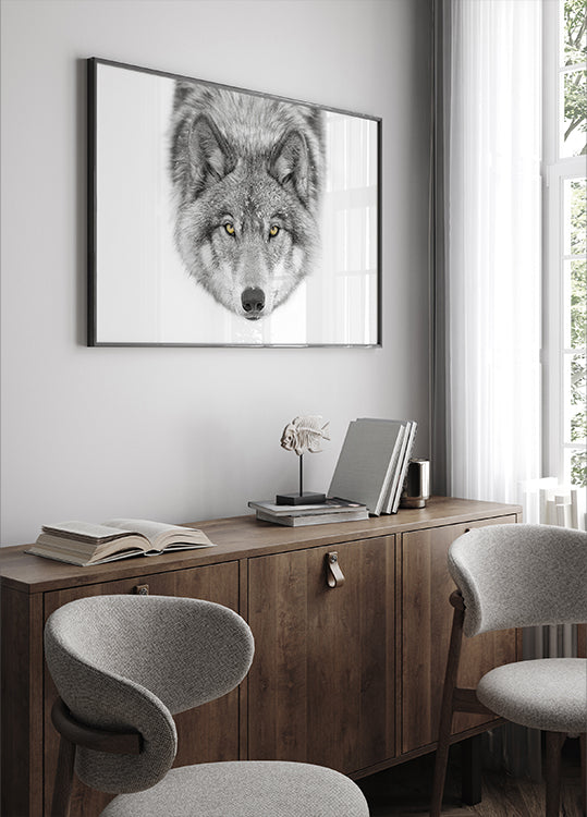 Yellow eyes - Timber Wolf Poster