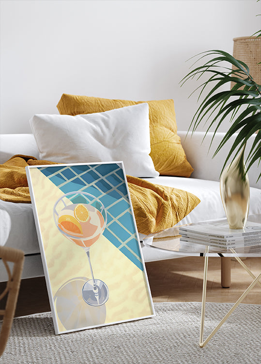 Poolside Citrus Cocktail, Summer Drink Poster