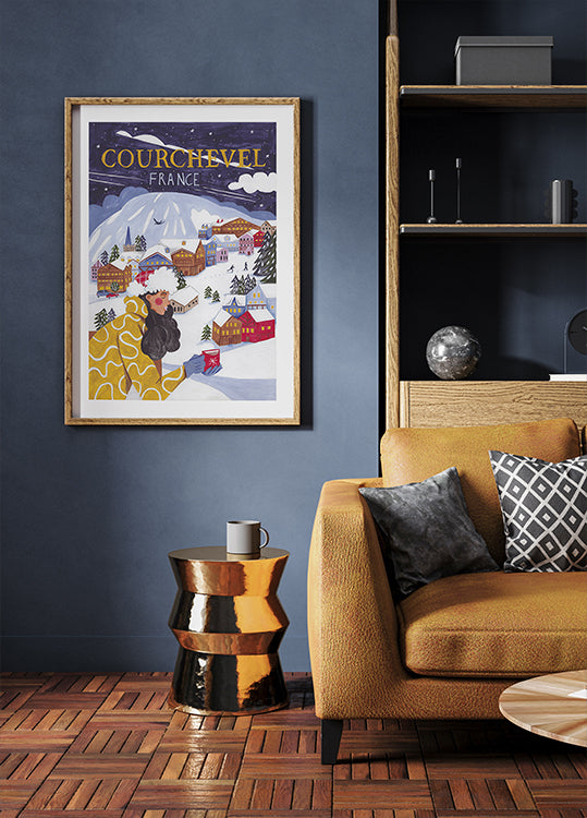 Travel Poster woman in France, Courchevel Poster