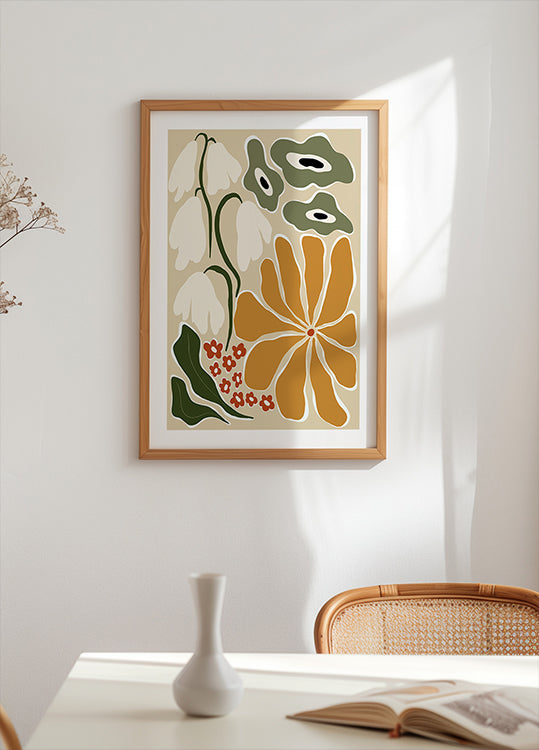 Classic Mid Century Florals Poster