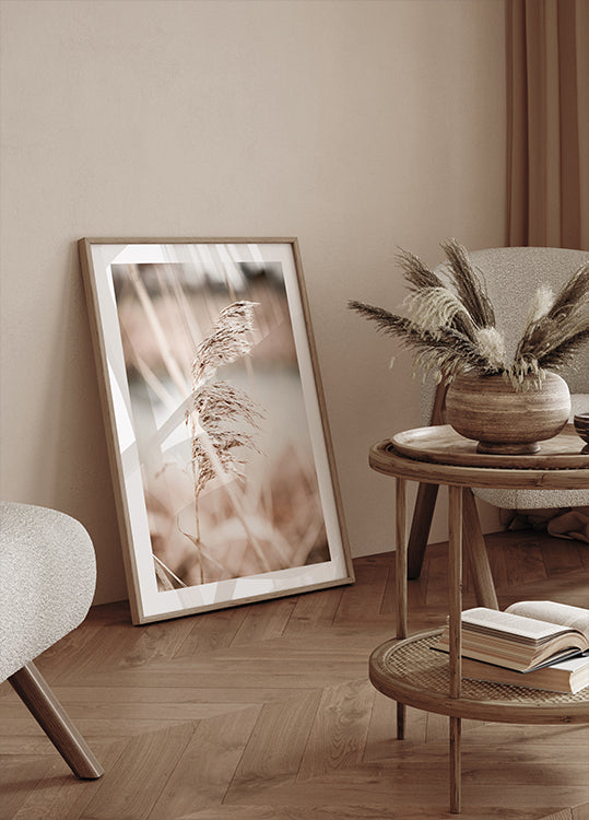 Minimalist Dried Reeds Nature Poster