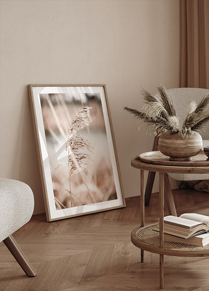 Minimalist Dried Reeds Nature Poster