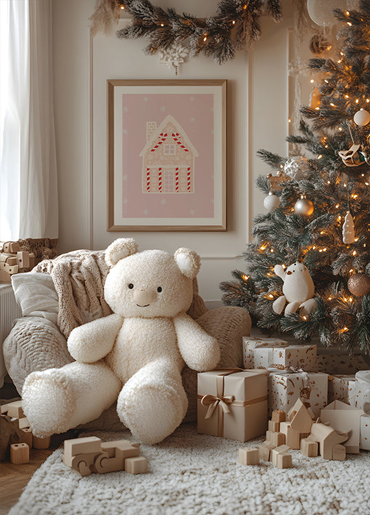 Pink Gingerbread House Poster