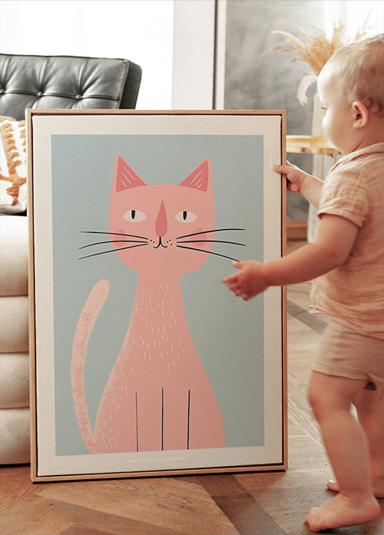 Pink Cat Poster