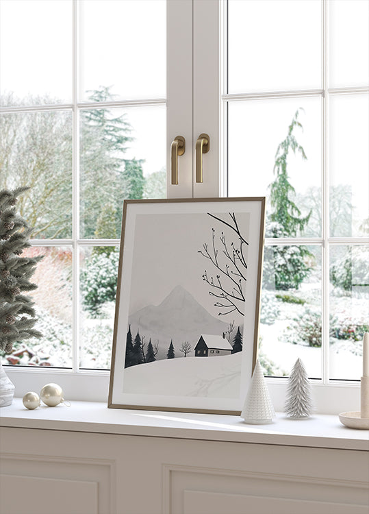 Winter Landscape House Snow Poster