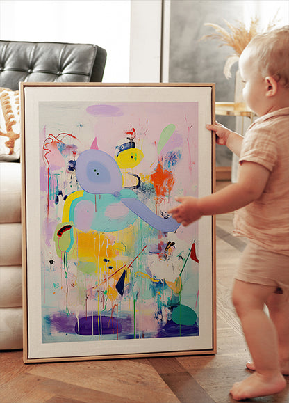 Color Splash Elephant Poster
