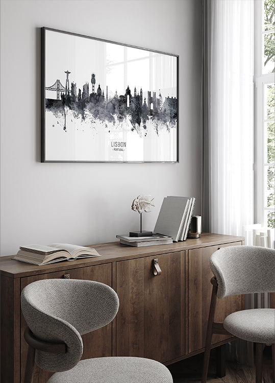 Lisbon Portugal Skyline Poster