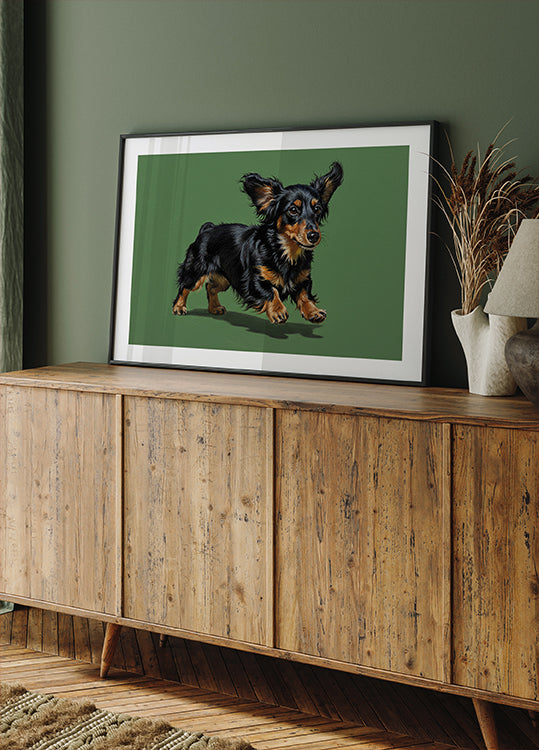 Long Hair Dachshund Portrait Poster
