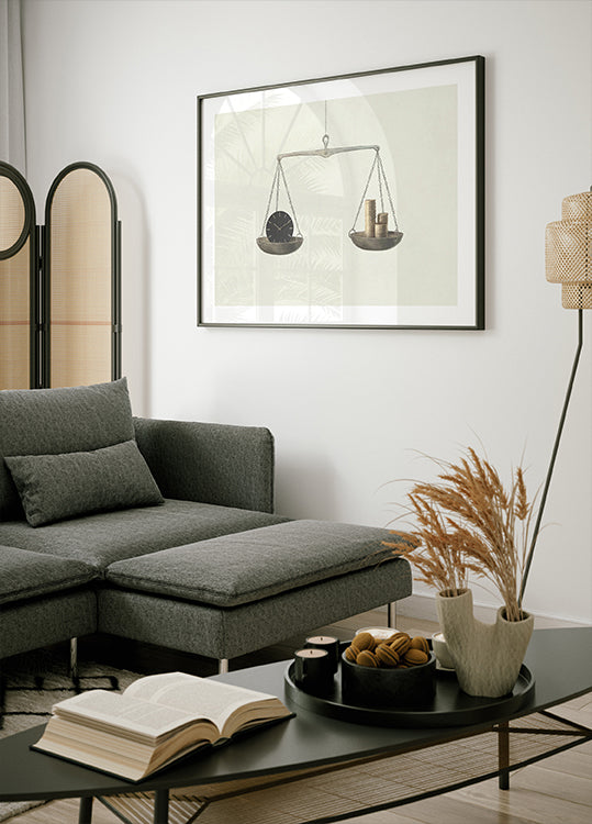 Time or Money, surreal balance scale Poster