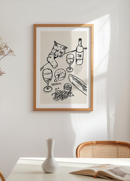 Cheeky Cat in black Poster