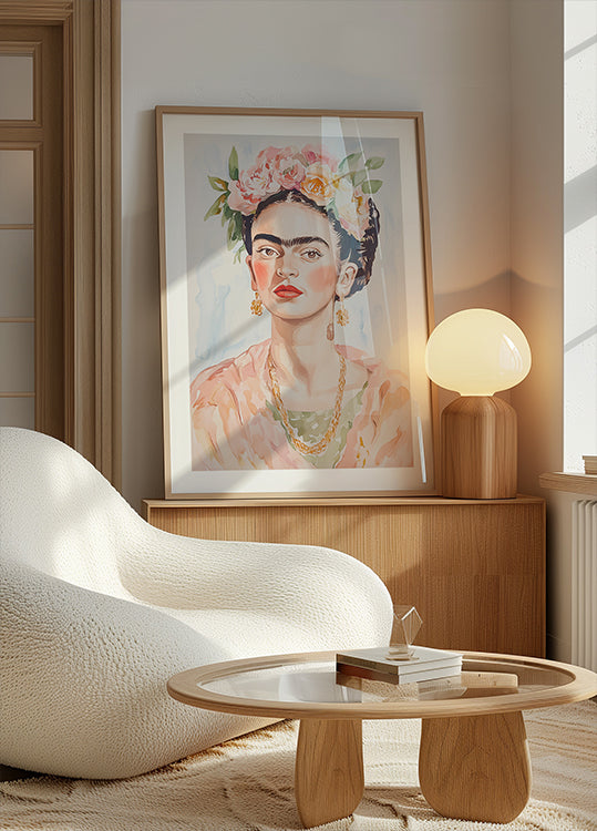 Frida Portrait Watercolor Poster