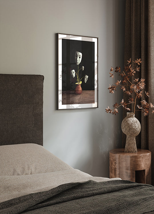 Masked Emotions, surreal plant Poster