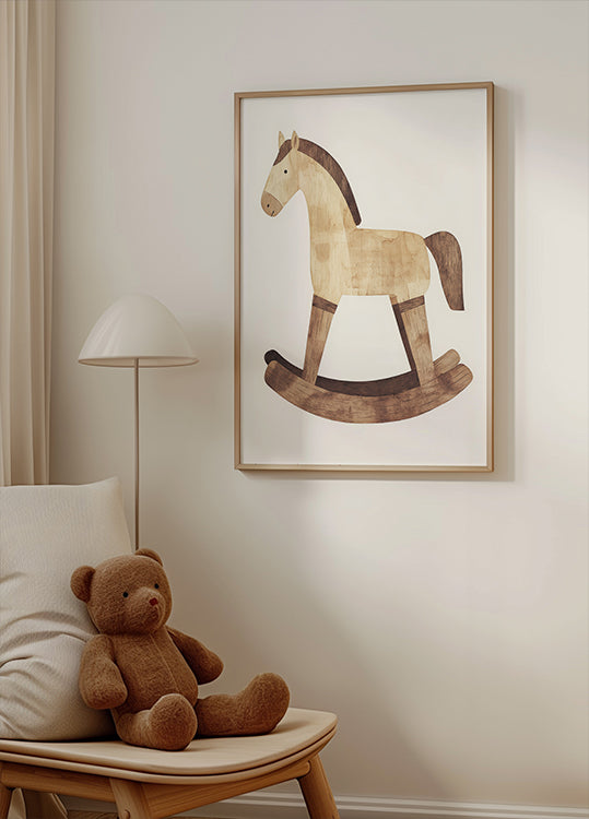 Vintage Wooden Rocking Horse Poster