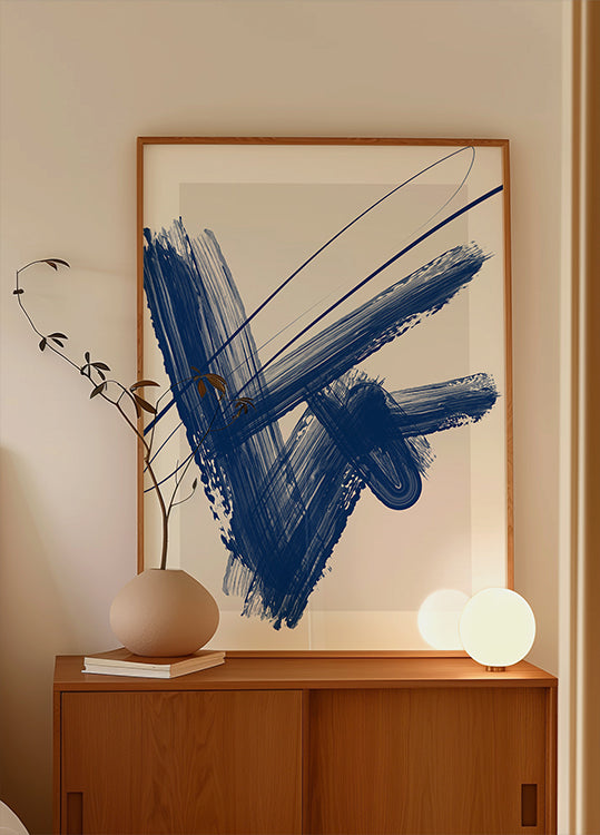 Bold Blue Brushstrokes Poster