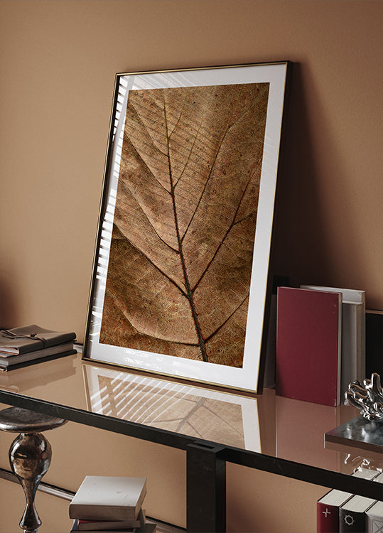 Textured Dry Leaf Poster