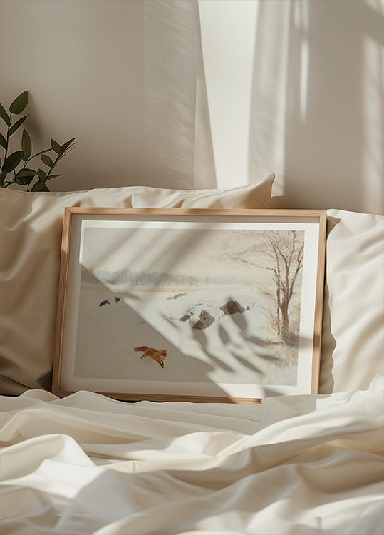 Bruno Liljefors - Hunter On Stand In Winter Landscape 1893 Poster