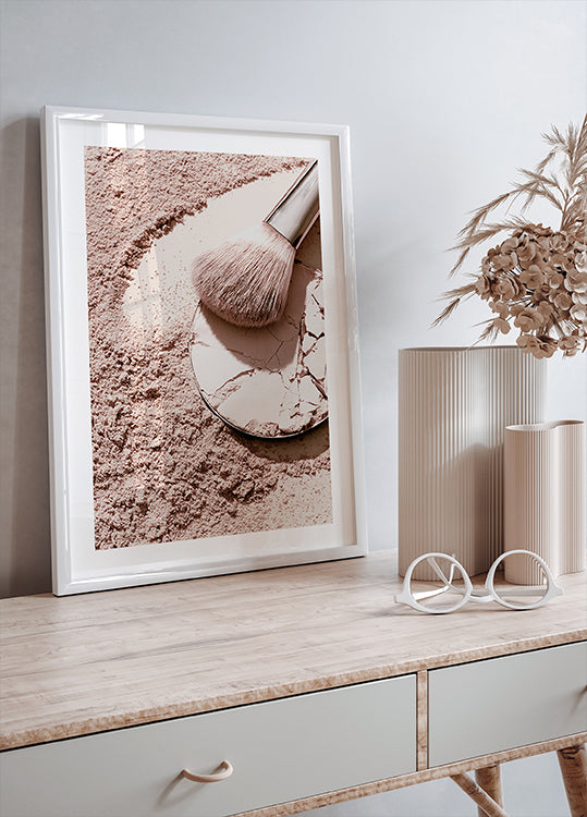 Crushed Compact Powder, Soft Brush Flatlay Poster