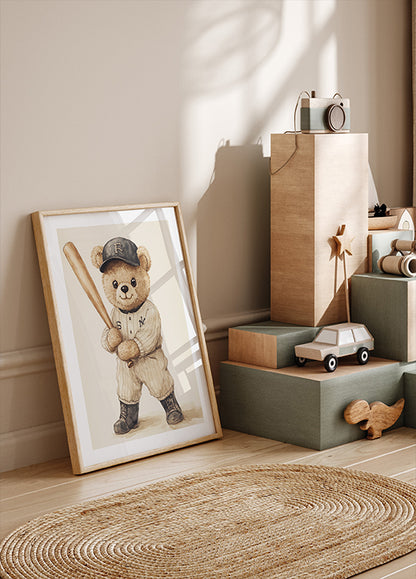 Baseball Bear Poster