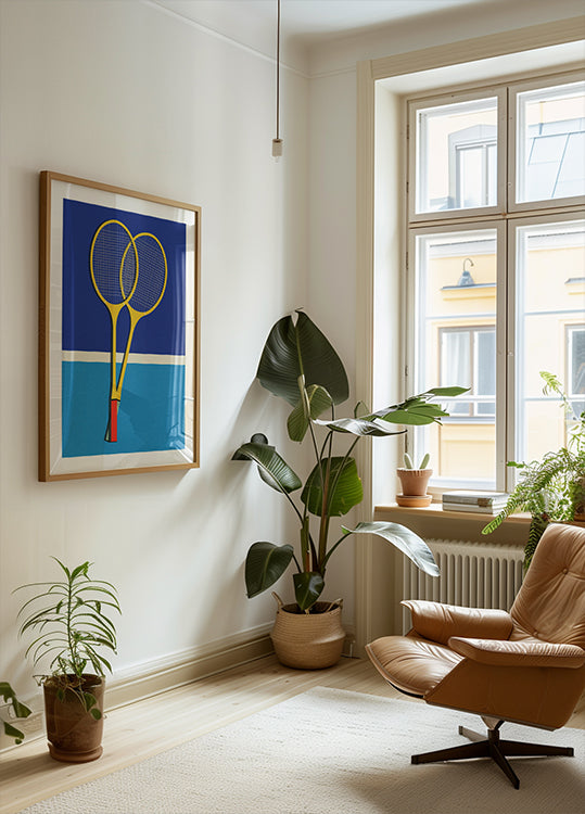 Wooden Badminton Rackets Poster