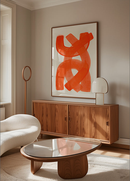 Orange Strokes Poster