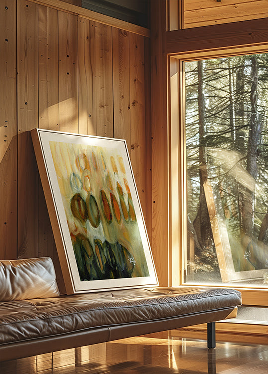 Abstract With Ovals and Gold II Poster