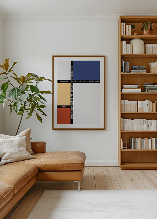 Bauhaus Color Blocks 1923, Geometric Grid Poster