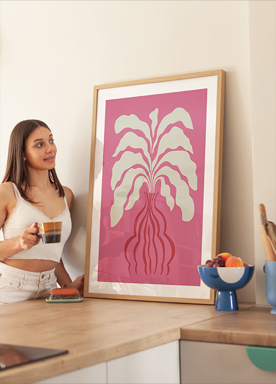 Minimal Leaf and Vase Poster