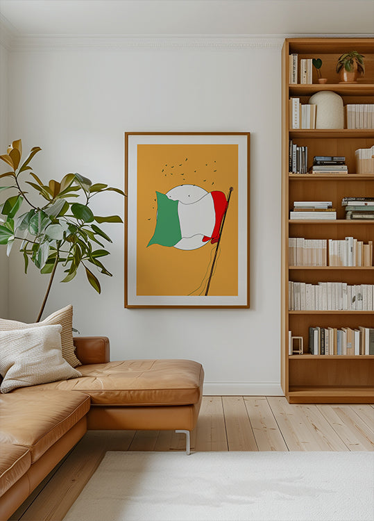 Italian Flag Waving Poster