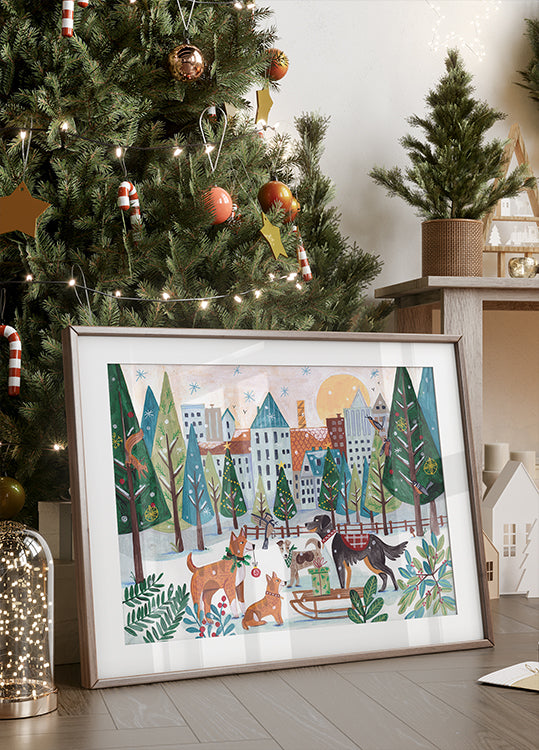 Dogs in the park Poster