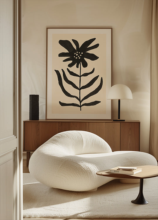 Monochrome Blossom Poster