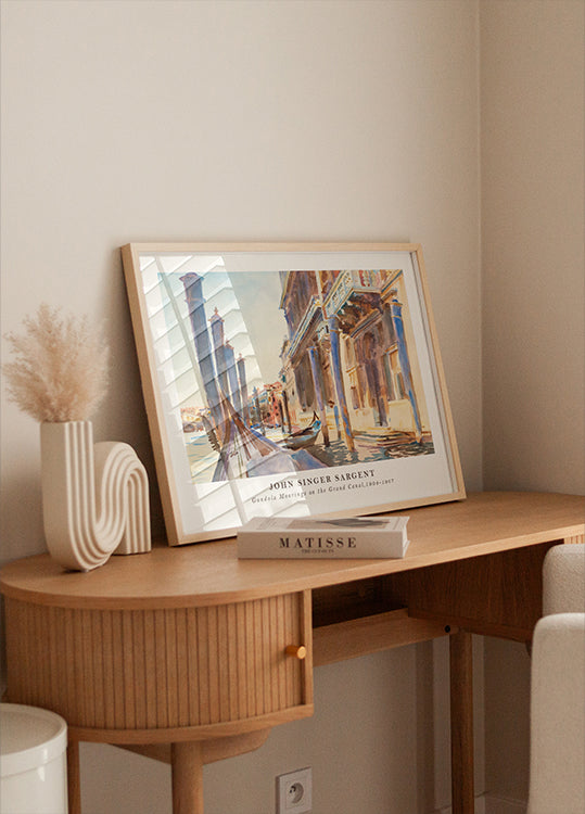 Gondola Moorings Venice Grand Canal, John Singer Sargent 1904–1907 Poster