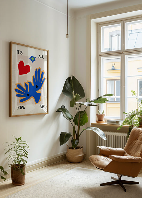 It's All Love '69 Bird Blue Poster