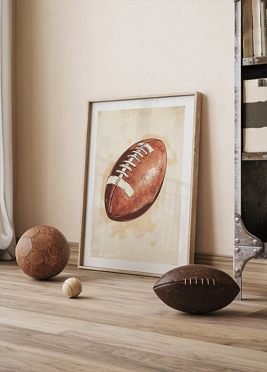 American Football Ball Poster