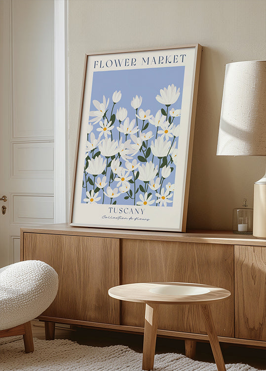 Flower Market, Tuscany daisy field Poster