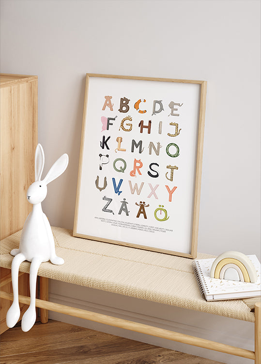 Djurbokstäver Poster