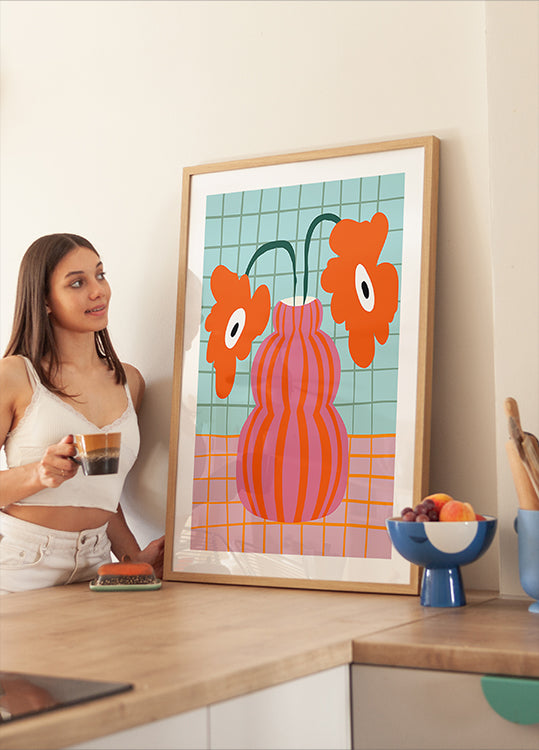 Colorful Clay Blooms Poster