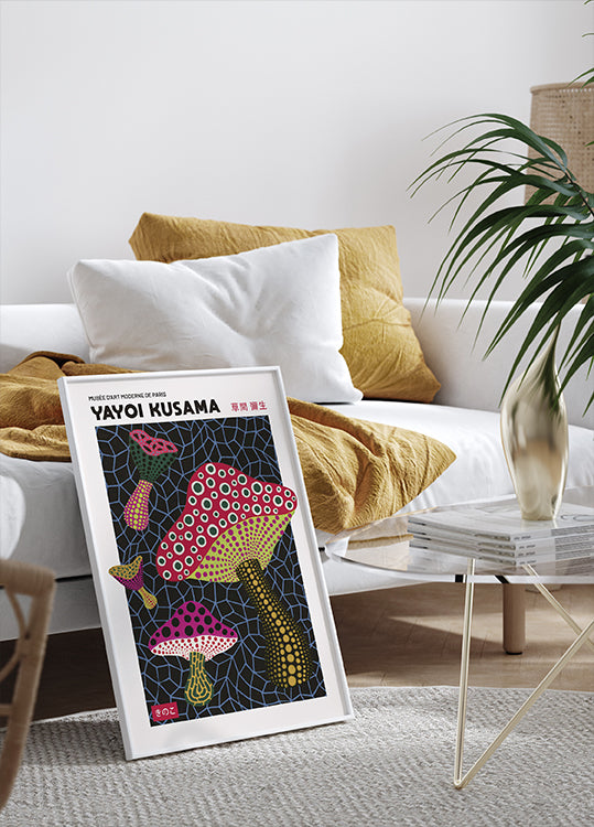 Infinity Mushrooms, pink psychedelic mushroom Poster