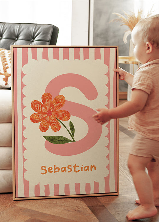 Personalized Floral Letter Poster