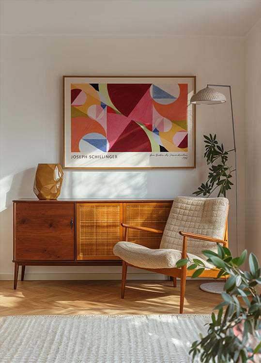 Area Broken By Perpendiculars Geometric Abstract Art by Joseph Schillinger 1934 Poster