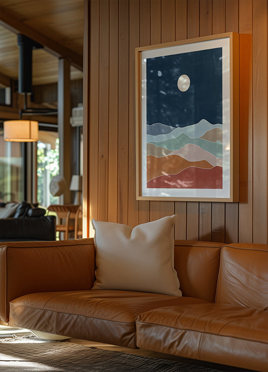 Moonlit Hill Scape  Poster